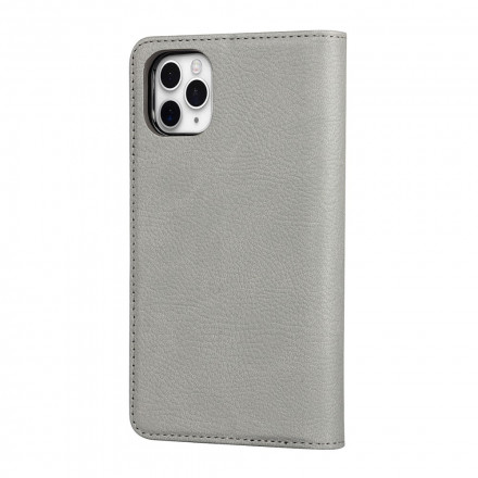 Flip Cover iPhone 11 Pro Max Cover staccabile in vera pelle di litchi