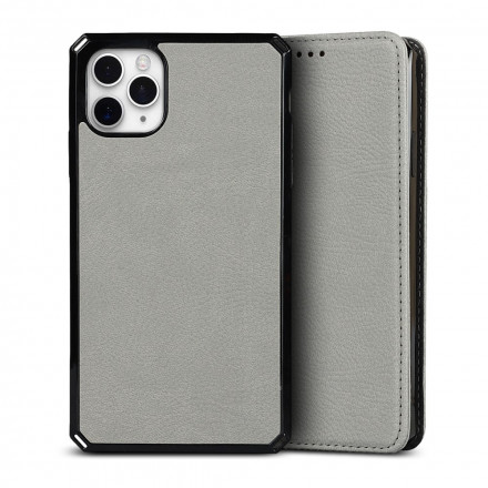 Flip Cover iPhone 11 Pro Max Cover staccabile in vera pelle di litchi