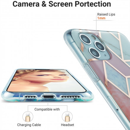 Custodia in silicone per iPhone 11 Pro Max Geometria di marmo
