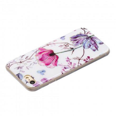 Custodia iPhone SE 2 / 8 / 7 Flowers Glitter Design
