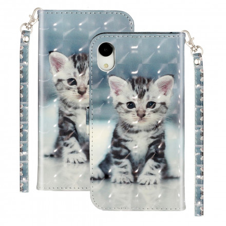 Custodia iPhone XR Kitten Light Spots con cinturino