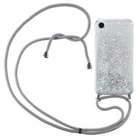 Custodia per iPhone XR Glitter e cavo
