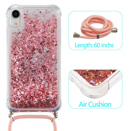 Custodia per iPhone XR Glitter e cavo