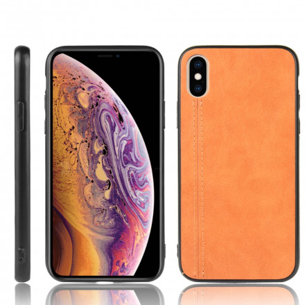 iPhone X / XS Guscio con cuciture effetto pelle