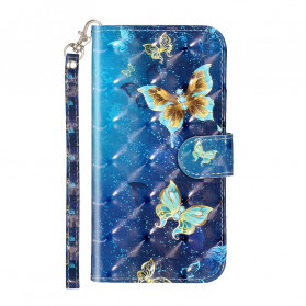 Custodia iPhone X / XS Light Spot Butterflies con cinturino