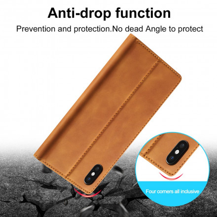 Flip Cover iPhone X / XS LC.IMEEKE effetto pelle