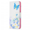 Samsung Galaxy A52 4G / A52 5G Custodia dipinta con farfalle e fiori