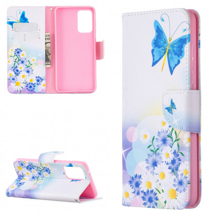Samsung Galaxy A72 4G / A72 5G Custodia dipinta con farfalle e fiori