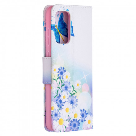 Samsung Galaxy A72 4G / A72 5G Custodia dipinta con farfalle e fiori
