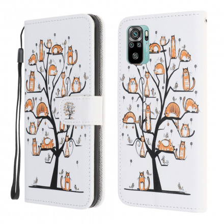 Xiaomi Redmi Note 10 / Note 10s Funky Cats Custodia con cinturino