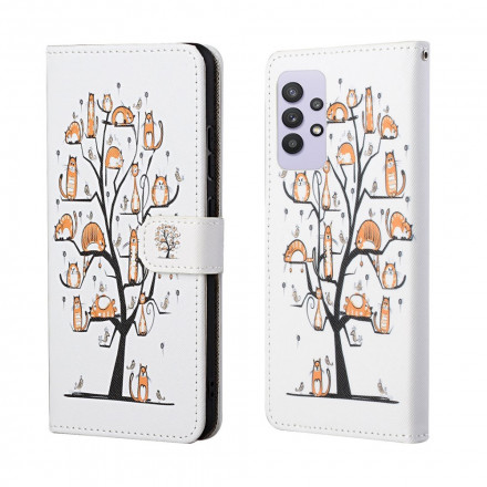 Samsung Galaxy A432 4G Custodia con cinturino Funky Cats