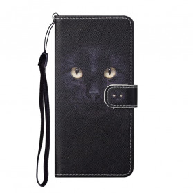 Xiaomi Redmi Note 10 Pro Custodia Cat Eye nera con cinturino