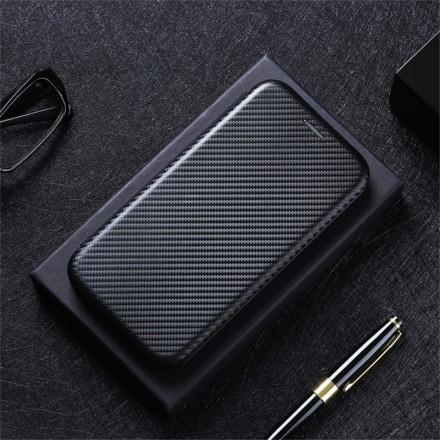 Flip Cover Xiaomi Redmi Note 10 / Note 10s in fibra di carbonio con supporto ad anello