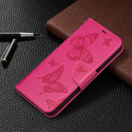 Xiaomi Redmi Note 10 / Note 10s Farfalla stampata Custodia con cinturino