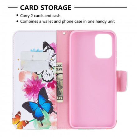 Xiaomi Redmi Note 10 / Note 10s Custodia dipinta con farfalle e fiori