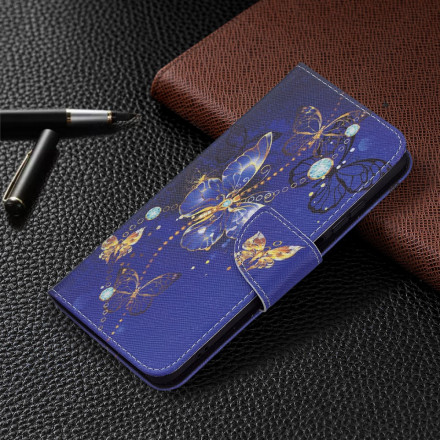 Xiaomi Redmi Note 10 / Note 10s Custodia a farfalla in oro