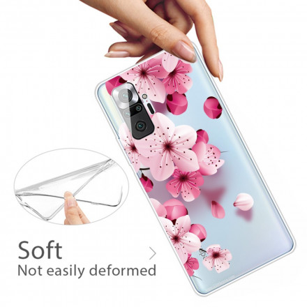 Xiaomi Redmi Note 10 Pro Custodia Fiori Rosa Piccoli