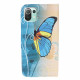 Xiaomi Mi 11 Lite / Lite 5G Custodia a farfalla blu e gialla