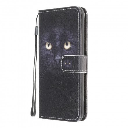 Samsung Galaxy XCover 5 Custodia nera con cinturino a occhi di gatto