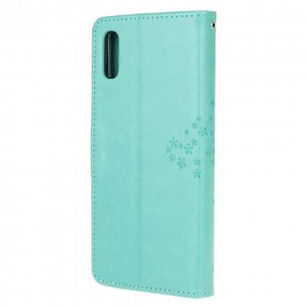 Samsung Galaxy XCover 5 Custodia con cinturino con albero e gufo Samsung Galaxy XCover 5 Custodia con cinturino con albero e gufo