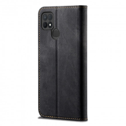 Flip Cover Oppo A15 similpelle texture jeans