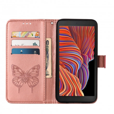 Custodia Samsung Galaxy XCover 5 Butterfly Design con cinturino
