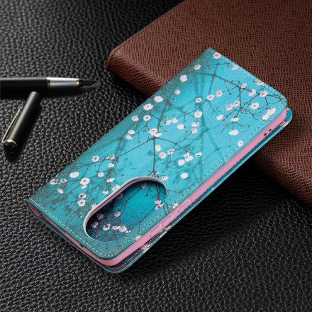 Flip Cover Huawei P50 Pro Rami fioriti