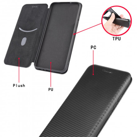 Flip Cover Huawei P50 Pro Fibra di carbonio