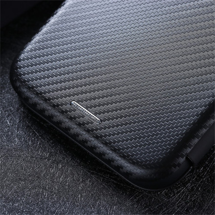 Flip Cover Huawei P50 Pro Fibra di carbonio