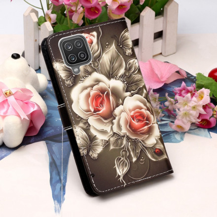 Samsung Galaxy M12 / A12 Custodia Gold Roses
