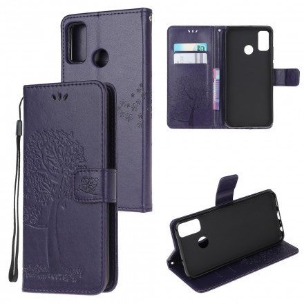 Moto G50 Custodia con cinturino albero e gufo