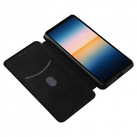 Flip Cover Sony Xperia 10 III in silicone color carbonio