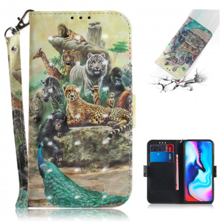 Custodia Moto G9 Play Animal Safari Strap