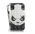 Custodia con cinturino per Moto G9 Play Angry Panda