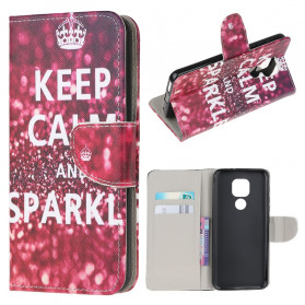 Custodia per Moto G9 Play Keep Calm and Sparkle