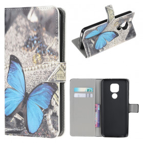 Moto G9 Play Custodia Butterfly Blue