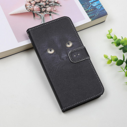 Custodia Samsung Galaxy A22 5G Black Cat Eye con cinturino