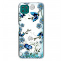 Samsung Galaxy A22 5G Clear Case Farfalle e fiori Retro