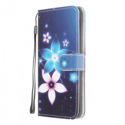 Custodia Samsung Galaxy A22 4G Lunar Flowers con cinturino