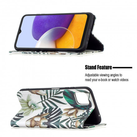 Flip Cover Samsung Galaxy A22 5G Foglie