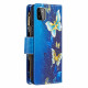Samsung Galaxy A22 5G Custodia con tasca con zip e farfalle
