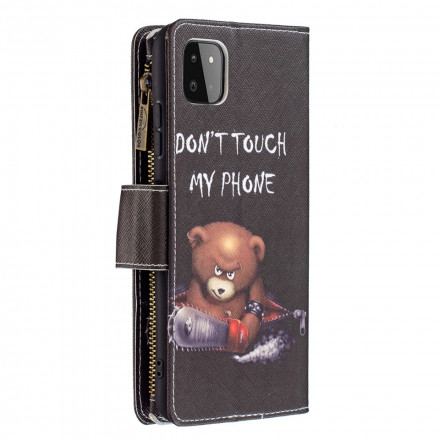 Custodia per Samsung Galaxy A22 5G con tasca con zip Bear