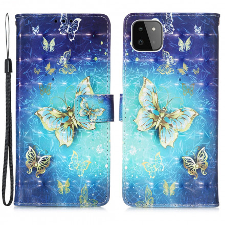 Samsung Galaxy A22 5G Oro Custodia con cinturino a farfalla