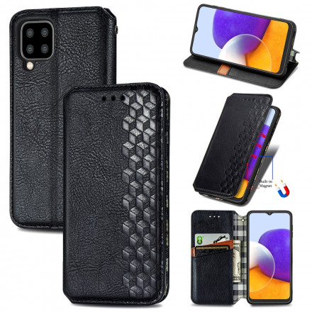 Flip Cover Samsung Galaxy A22 4G effetto pelle texture diamante