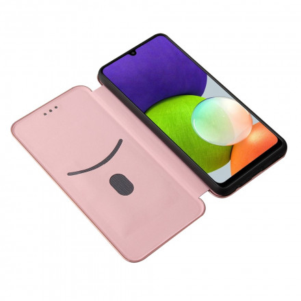 Flip Cover Samsung Galaxy A22 4G in fibra di carbonio