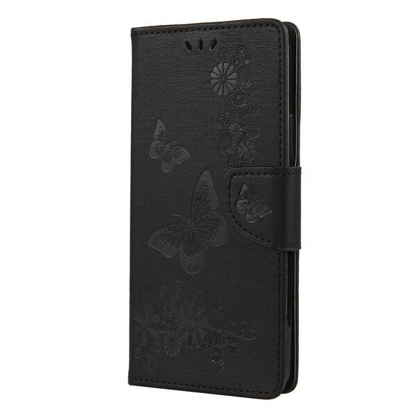 Xiaomi Mi 10 Lite Custodia Solo Farfalle con Cinturino