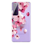 Samsung Galaxy S21 FE Custodia piccola fiori rosa