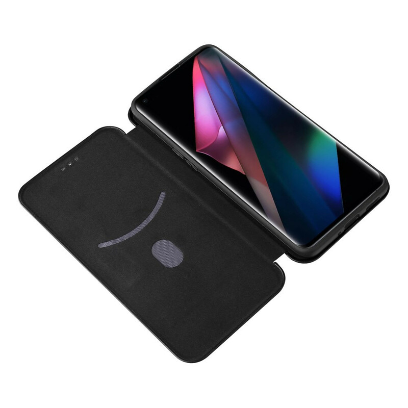 Flip Cover Oppo Find X3 / X3 Pro in silicone color carbonio