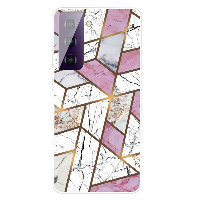Samsung Galaxy S21 FE Custodia geometrica in marmo