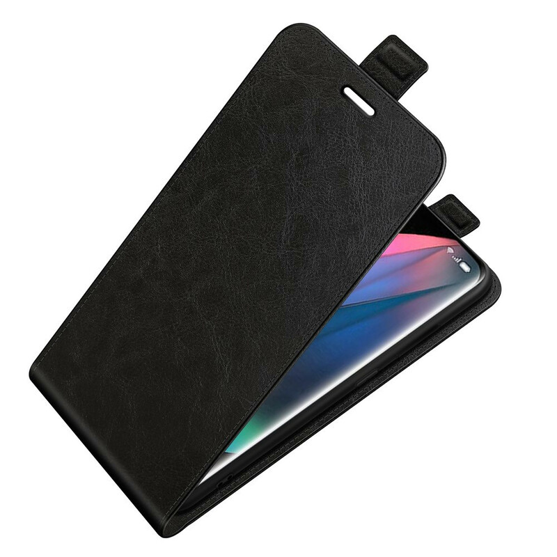 Custodia Oppo Find X3 / X3 Pro Flap verticale effetto pelle